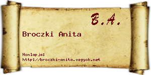 Broczki Anita névjegykártya